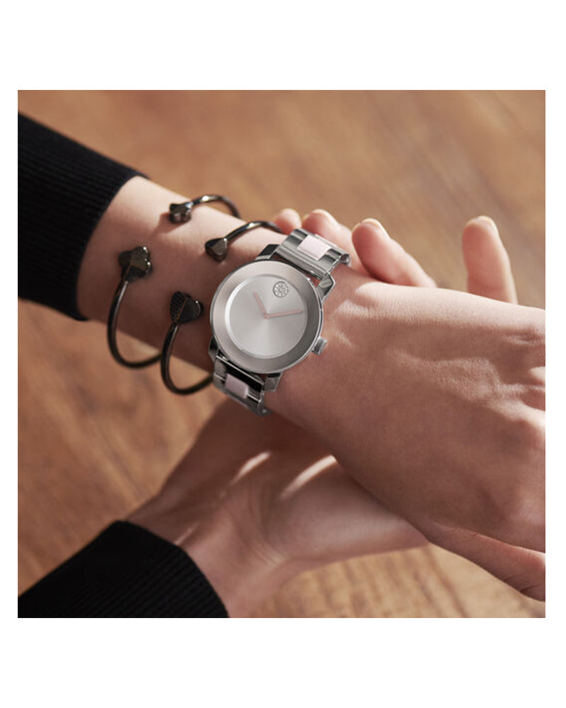 Shop Movado Bold Silver Dial Two Tone Steel Strap Watch for Women - 3600702 in USA