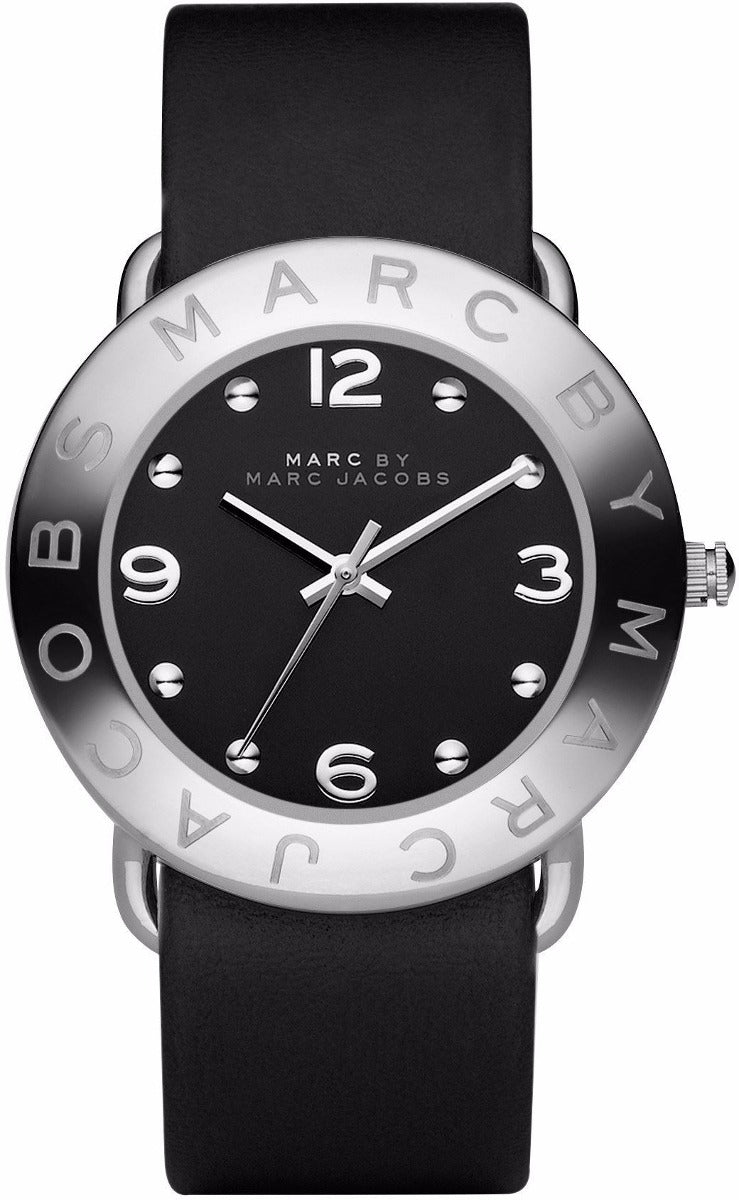 Marc Jacobs Amy Black Dial Black Leather Strap Watch for Women - MBM1140 Buy Now By Marc Jacobs