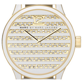 Marc Jacobs Lidia Stripe White Dial White Leather Strap Watch for Women - MBM1164 Buy Now By Marc Jacobs