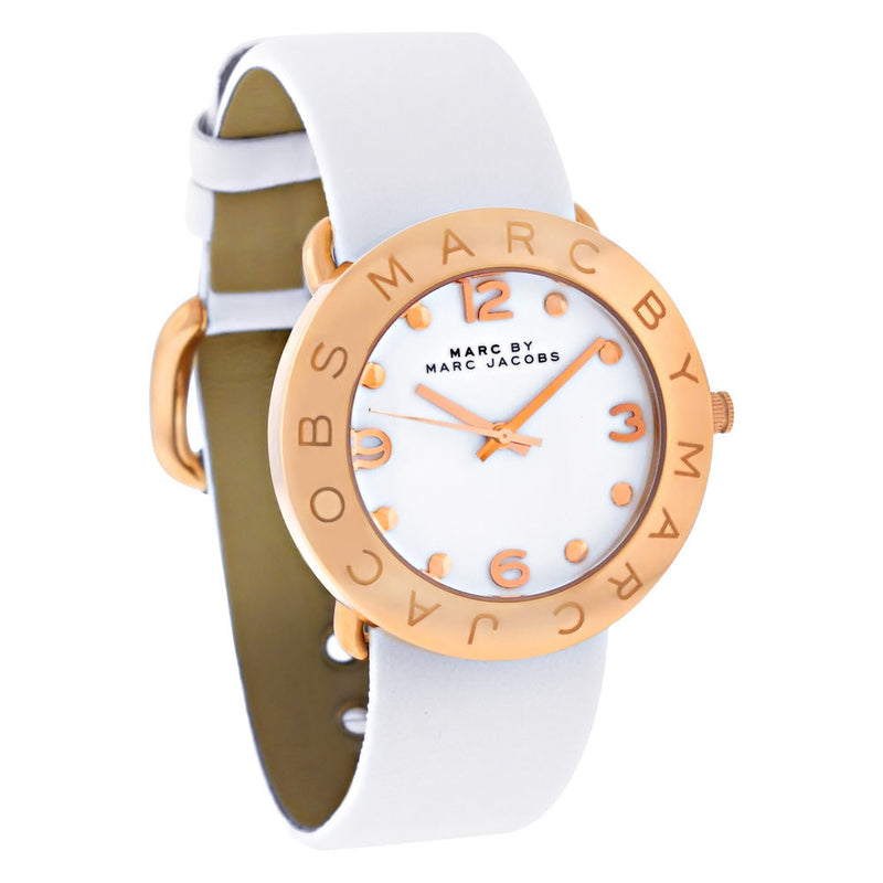 Marc Jacobs Amy White Dial White Leather Strap Watch for Women - MBM1180 Buy Now By Marc Jacobs