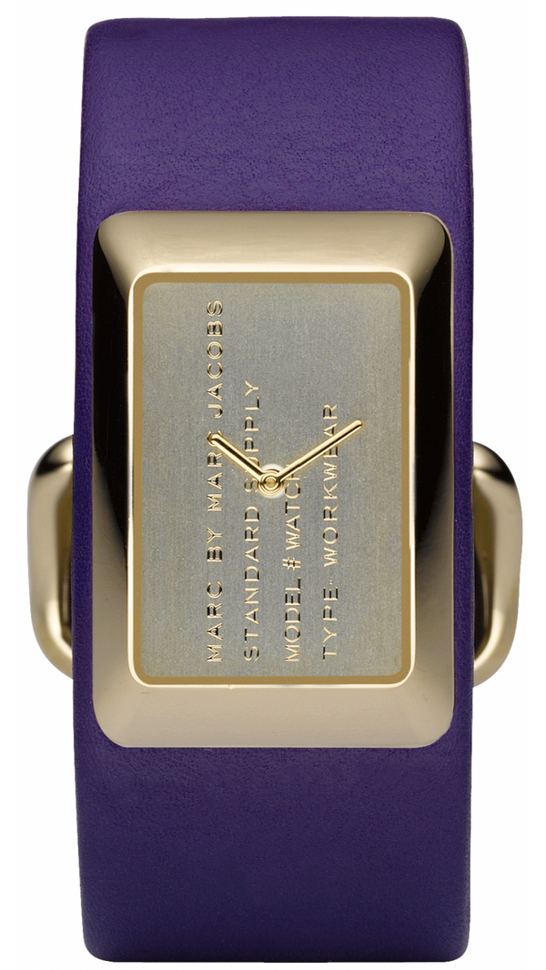 Shop Marc Jacobs Champagne Dial Purple Leather Strap Watch for Women - MBM2044 in USA