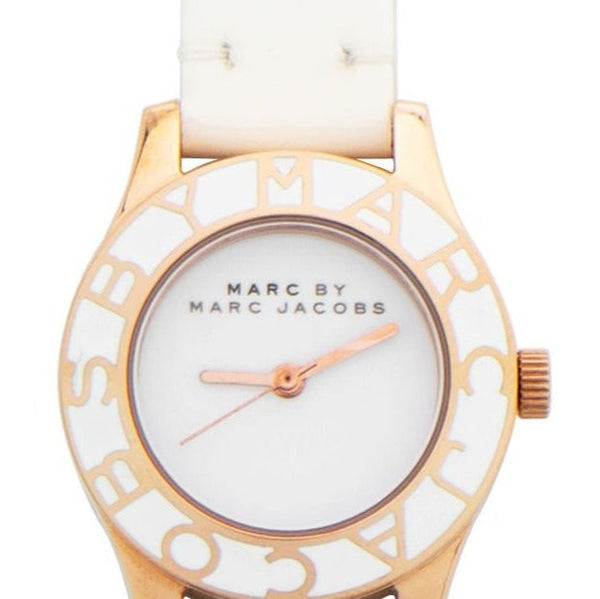 Shop Marc Jacobs Blade White Dial White Leather Strap Watch for Women - MBM1179 in USA