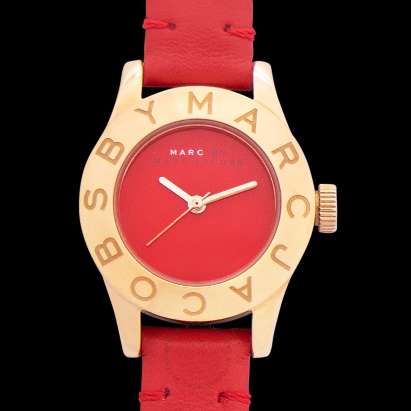 Marc Jacobs Blade Red Dial Red Leather Strap Watch for Women - MBM1210 Buy Now By Marc Jacobs