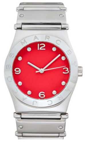 Shop Marc Jacobs Classic Red Dial Silver Steel Strap Watch for Women - MBM3031 in USA