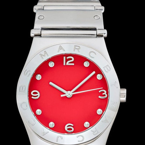 Marc Jacobs Classic Red Dial Silver Steel Strap Watch for Women - MBM3031 Buy Now By Marc Jacobs