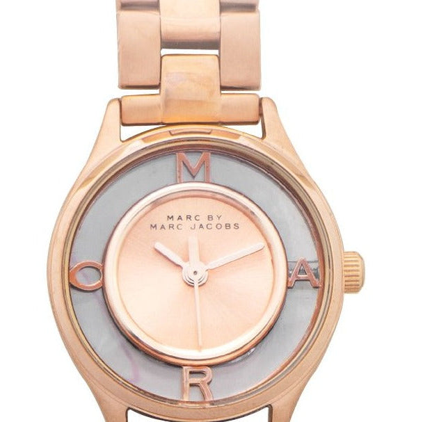 Marc Jacobs Tether Transparent Rose Gold Dial Rose Gold Steel Strap Watch for Women - MBM3417 Buy Now By Marc Jacobs