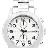 Marc Jacobs Larry Chronograph White Dial Silver Steel Strap Watch for Men - MBM5030