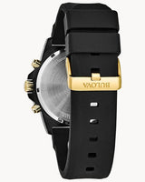 Bulova Marine Star Chronograph Black Dial Black Rubber Strap Watch for Men - 98B278 Buy Now By Bulova