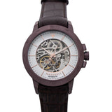 Maserati Ingegno Automatic Skeleton White Dial Brown Leather Strap Watch For Men - R8821119003
