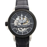 Maserati Potenza Automatic Black Dial Black Leather Strap Stainless Steel Watch For Men - R8821119006 Buy Now By Maserati