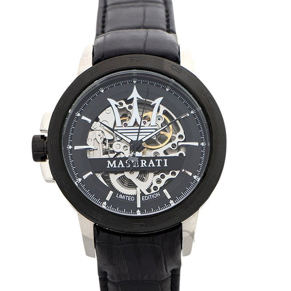 Maserati Potenza Automatic Black Dial Black Leather Strap Stainless Steel Watch For Men - R8821119006 Buy Now By Maserati
