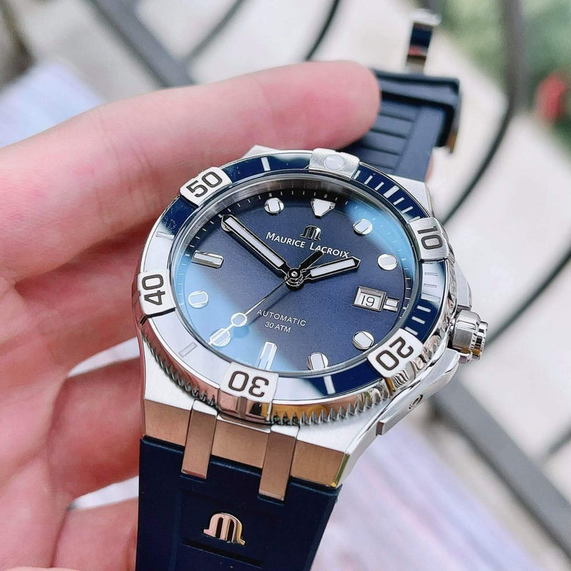Maurice Lacroix Aikon Venturer Blue Dial Blue Rubber Strap Watch for Men - AI6058-SS001-430-1 Buy Now By Maurice Lacroix