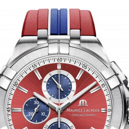 Maurice Lacroix Aikon Beach Volley Vikings Limited Edition Red Dial Red Rubber Strap Watch for Men - AI1018-SS001-530-6 Buy Now By Maurice Lacroix