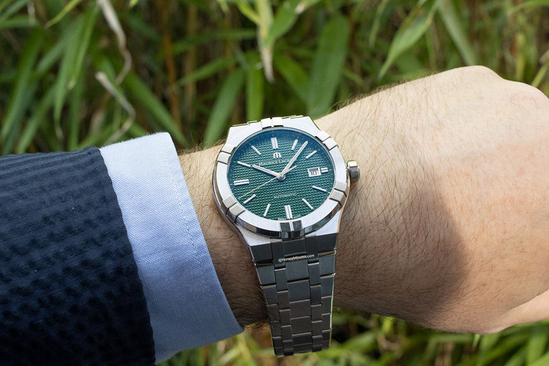 Maurice Lacroix Aikon Automatic Green Dial Silver Steel Strap Watch for Men - AI1807-SS002-630-1 Buy Now By Maurice Lacroix