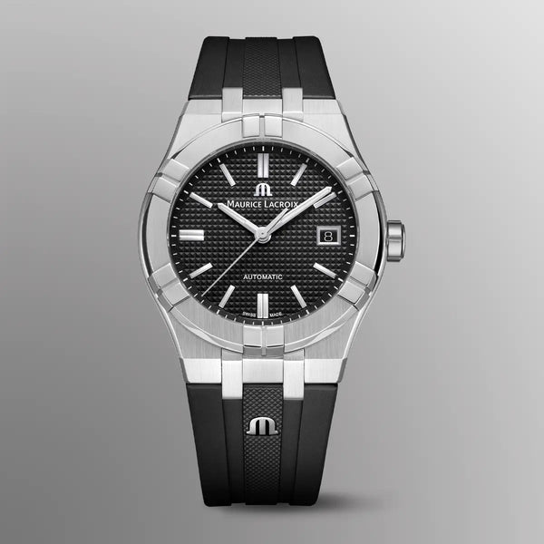 Maurice Lacroix Aikon Automatic Black Dial Black Rubber Strap Watch For Men - AI6008-SS000-330-2 Buy Now By Maurice Lacroix