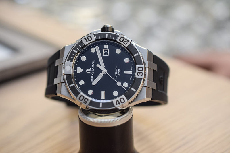 Maurice Lacroix Aikon Venturer Black Dial Black Rubber Strap Watch for Men - AI6058-SS001-330-1 Buy Now By Maurice Lacroix