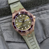 Maurice Lacroix Aikon Venturer Bronze Dial Green Rubber Strap Watch For Men - AI6058-BRZ01-630-1 Buy Now By Maurice Lacroix