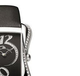 Shop Maurice Lacroix Fiaba Black Dial with Diamonds Black Leather Strap Watch for Women - DV5012-SD531-350 in USA