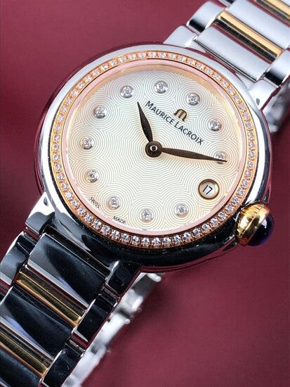 Maurice Lacroix Fiaba Date Diamonds White Mother of Pearl Dial Two Tone Steel Strap Watch for Women - FA1007-PVP23-170-1 Buy Now By Maurice Lacroix