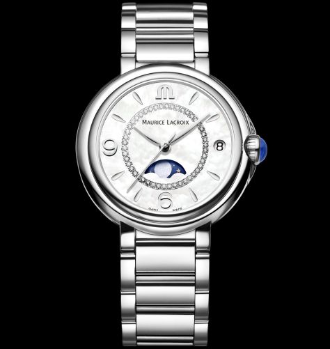 Maurice Lacroix Fiaba Moonphase White Mother of Pearl Dial Silver Steel Strap Watch for Women - FA1084-SS002-170-1 Buy Now By Maurice Lacroix