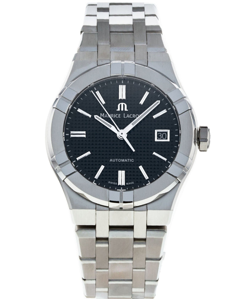 Maurice Lacroix Aikon Automatic Black Dial Silver Steel Strap Watch For Men - AI6008-SS002-330-1 Buy Now By Maurice Lacroix