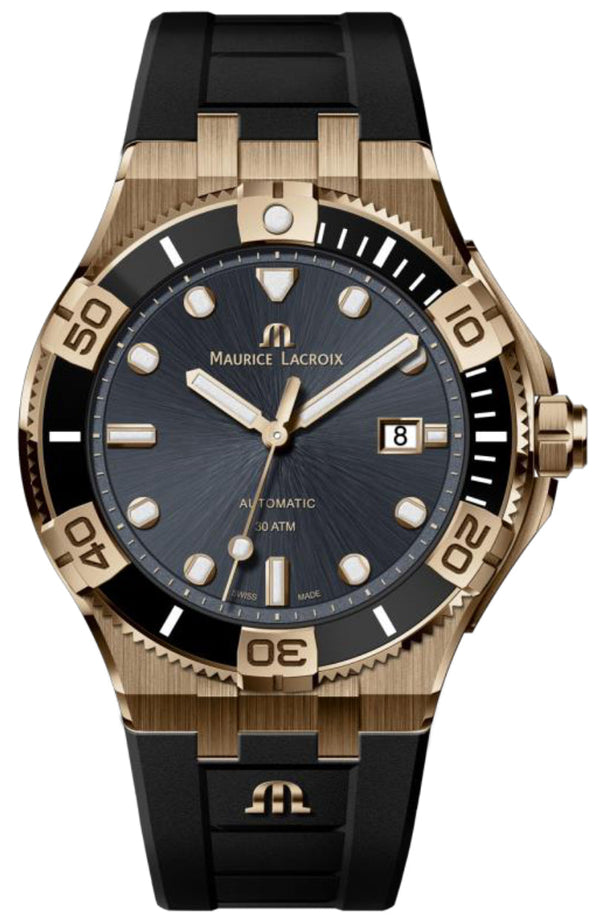 Maurice Lacroix Aikon Venturer Black Dial Black Rubber Strap Watch For Men - AI6058-BRZ0B-330-2 Buy Now By Maurice Lacroix