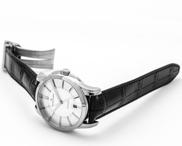 Maurice Lacroix Pontos Silver Dial Black Leather Strap Watch For Men - PT6148-SS001-131 Buy Now By Maurice Lacroix