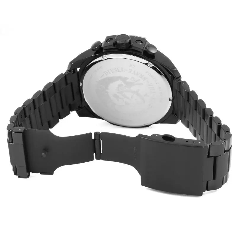 Diesel Mega Chief Chronograph Black Dial Black Steel Strap Watch For Men - DZ4318 Buy Now By Diesel