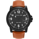 Michael Kors Paxton Analog Black Dial Brown Rubber Strap Watch For Men - MK8502 Buy Now By Michael Kors