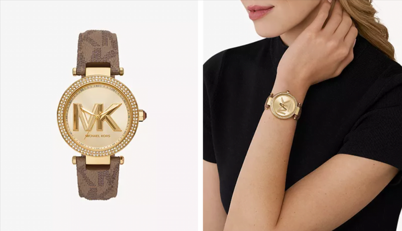 Michael Kors Parker Three Hand Gold Dial Brown Leather Strap Watch For Women - MK2973 Buy Now By Michael Kors