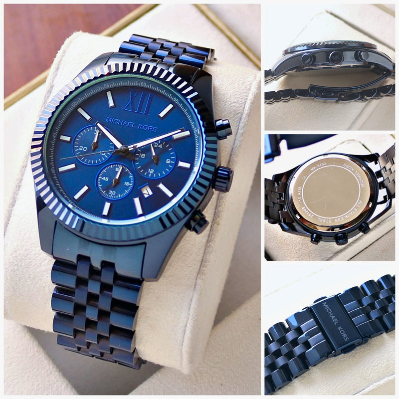 Michael Kors Lexington Chronograph Blue Dial Blue Steel Strap Watch for Men - MK8480 Buy Now By Michael Kors