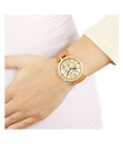 Michael Kors Parker Champagne Dial Orange Leather Strap Watch for Women - MK2279