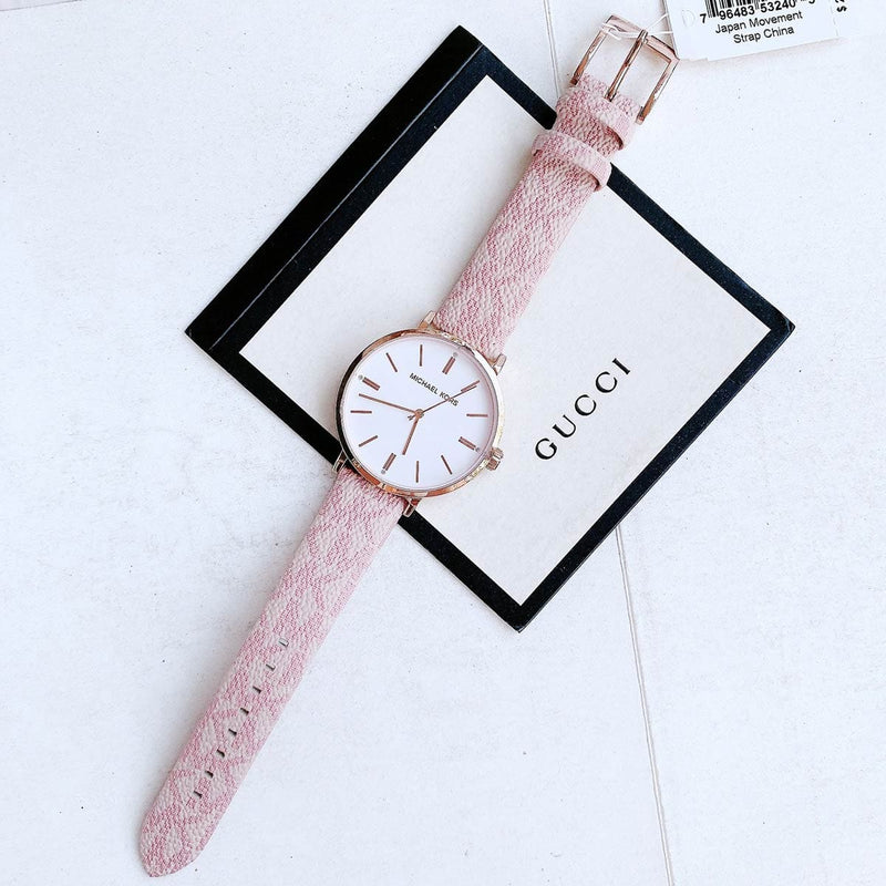 Michael Kors Pyper Quartz Silver Dial Pink Leather Strap Watch for Women - MK2947 Buy Now By Michael Kors