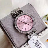 Michael Kors Darci Crystal Pink Dial Silver Stainless Steel Strap Watch for Women - MK3352 Buy Now By Michael Kors