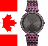 Shop Michael Kors Darci Black Dial Purple Steel Strap Watch for Women - MK3554 in USA