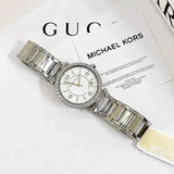 Michael Kors Parker Three Hand Mother of Pearl White Dial Silver Steel Strap Watch For Women - MK4694 Buy Now By Michael Kors