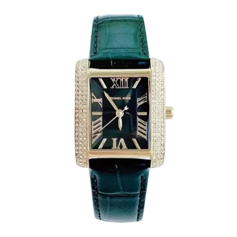 Michael Kors Emery Quartz Diamonds Green Dial Green Leather Strap Watch For Women - MK4697 Buy Now By Michael Kors