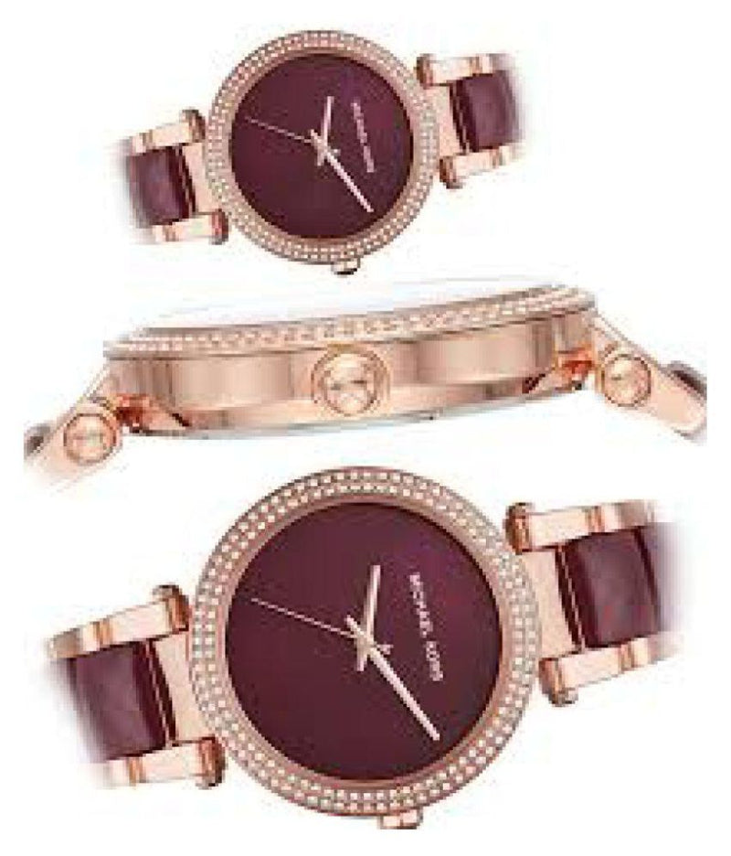 Michael Kors Parker Maroon Dial Two Tone Steel Strap Watch for Women - MK6412 Buy Now By Michael Kors