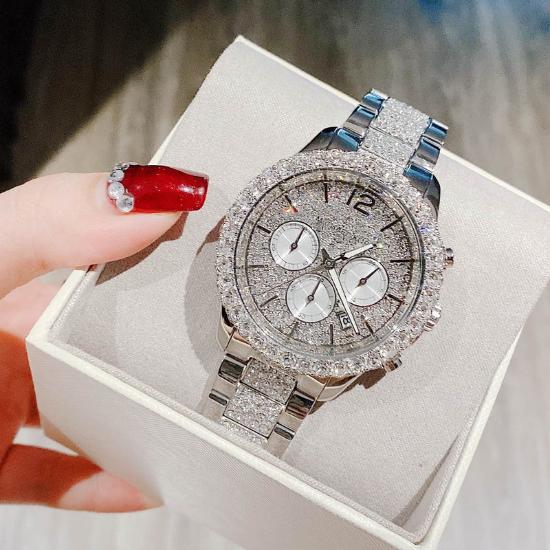 Michael Kors Layton Chronograph Silver Dial Silver Steel Strap Watch For Women - MK6976 Buy Now By Michael Kors
