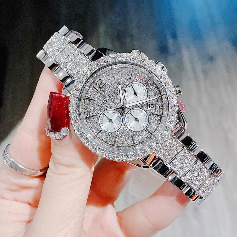 Michael Kors Layton Chronograph Silver Dial Silver Steel Strap Watch For Women - MK6976 Buy Now By Michael Kors
