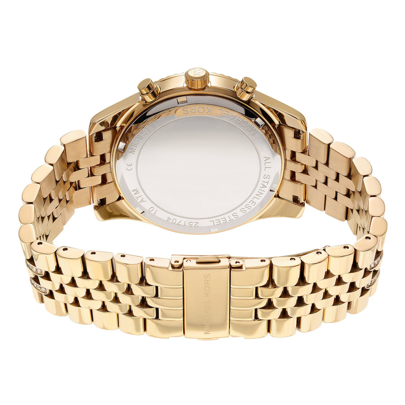 Michael Kors Lexington Chronograph Gold Dial Gold Steel Strap Watch For Men - MK8579 Buy Now By Michael Kors