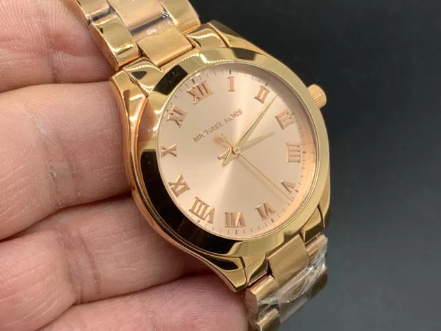 Michael Kors Mini Slim Runway Rose Gold Dial Rose Gold Steel Strap Watch For Women - MK3457 Buy Now By Michael Kors