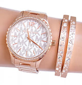 Michael Kors Layton Three Hand Silver Dial Rose Gold Steel Strap Watch For Women - MK7297 Buy Now By Michael Kors