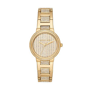 Michael Kors Gabbi Crystals Gold Dial Gold Steel Strap Watch For Women - MK3985