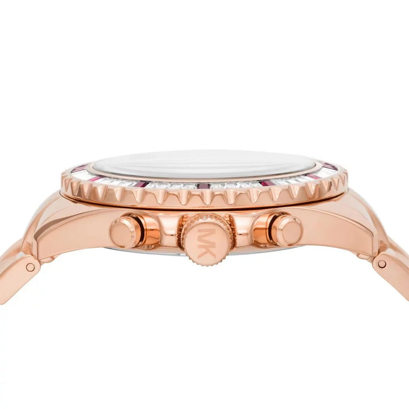Michael Kors Everest Chronograph Black Dial Rose Gold Steel Strap Watch for Women - MK6972 Buy Now By Michael Kors