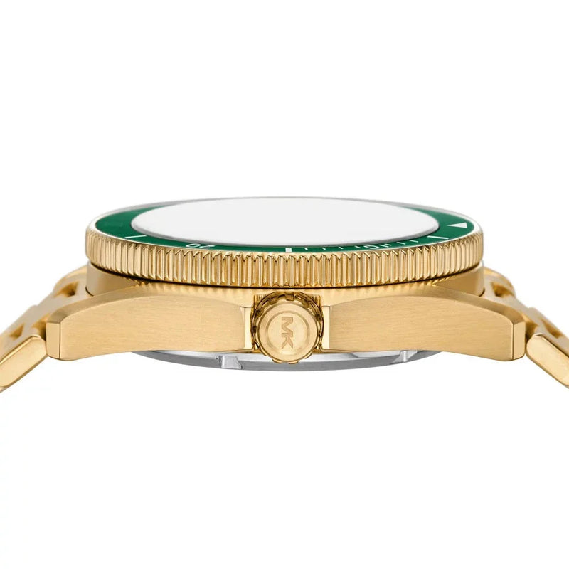 Michael Kors Maritime Analog Green Dial Gold Steel Strap Watch for Men - MK9162 Buy Now By Michael Kors