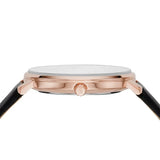 Michael Kors Pyper Quartz White Dial Black Leather Strap Watch For Women - MK2834