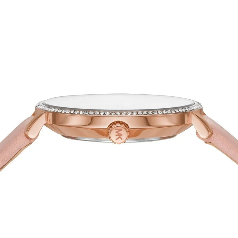 Michael Kors Pyper Analog White Dial Pink Leather Strap Watch For Women - MK2803 Buy Now By Michael Kors