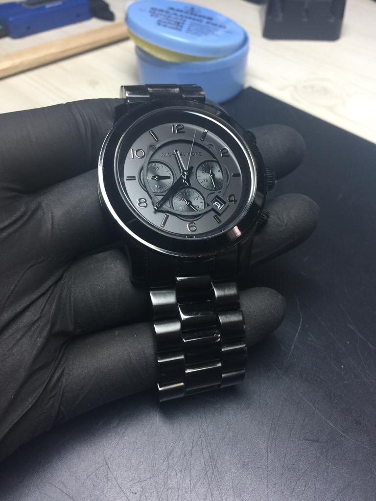 Michael Kors Runway Chronograph Black Dial Black Steel Strap Watch for Men - MK8157 Buy Now By Michael Kors