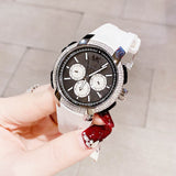 Michael Kors Sidney Multifunction Black Dial White Silicone Strap Watch For Women - MK6947 Buy Now By Michael Kors